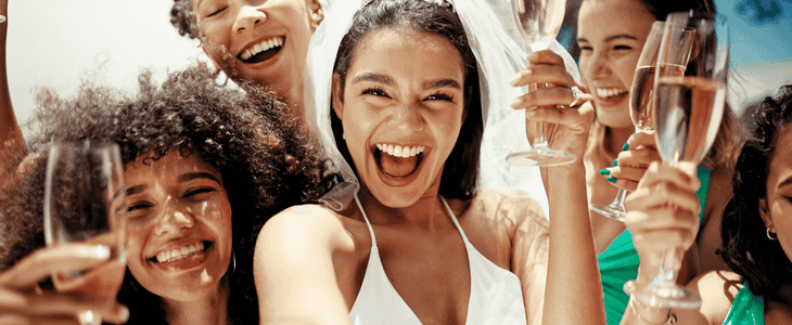 Bachelorettes smile and pose for a selfie after spa day